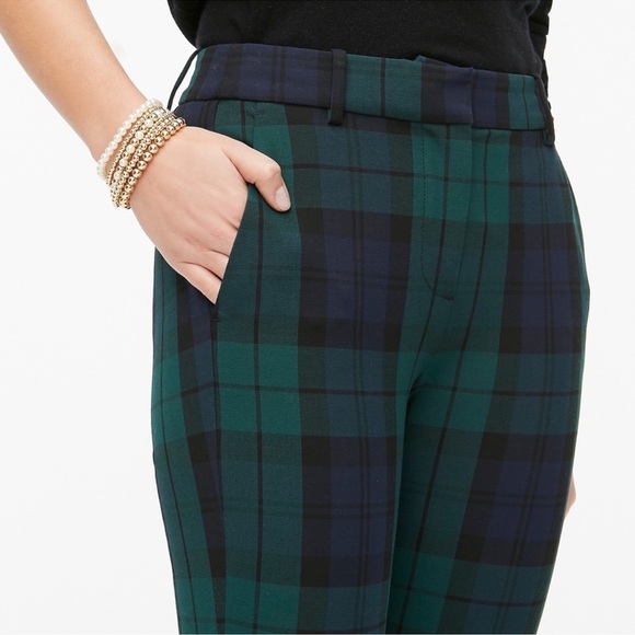 J Crew Slim Cropped Ruby Pant in Black Watch Plaid - Picture 3 of 12